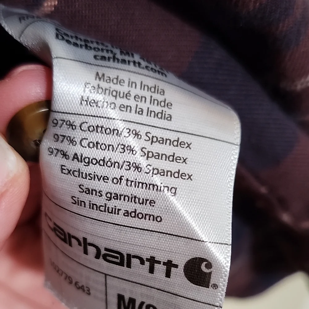 Carhartt Red and Blue Flannel Button Down Shirt - Picture 3 of 6